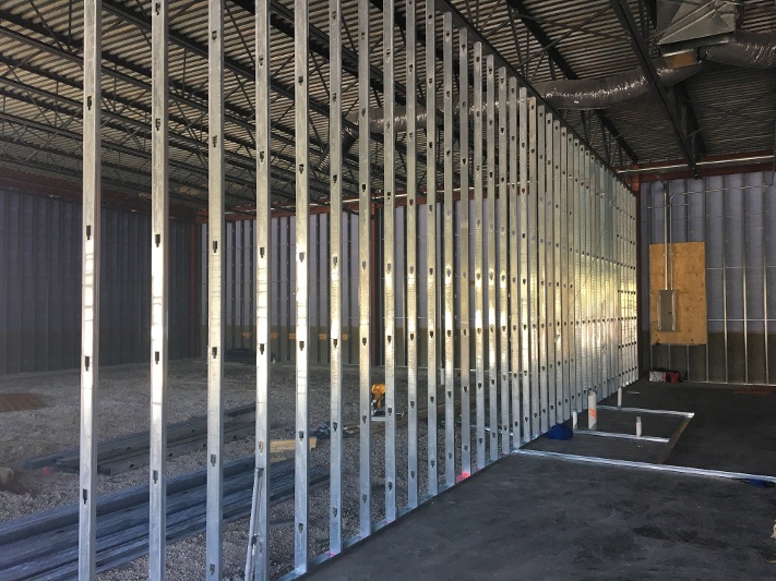 framing of a commercial construction buildout